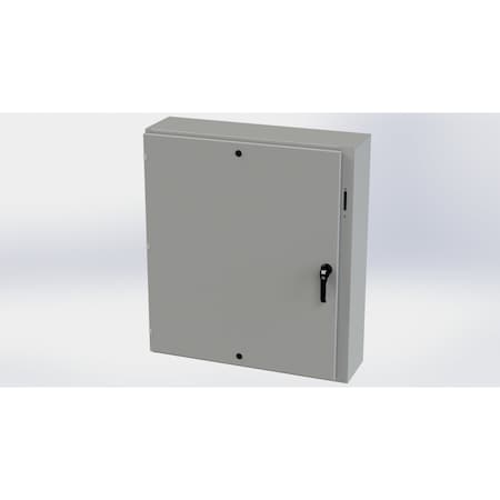 Saginaw Control & Engineering 3 Point Latch with Padlock Handle Electrical Enclosures, 42 in H, 10 in D, 37.38 in W, Carbon Steel SCE-42XEL3710LP